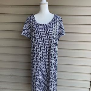 •Talbots• Knit Swing Dress Black/White Daisies-3X